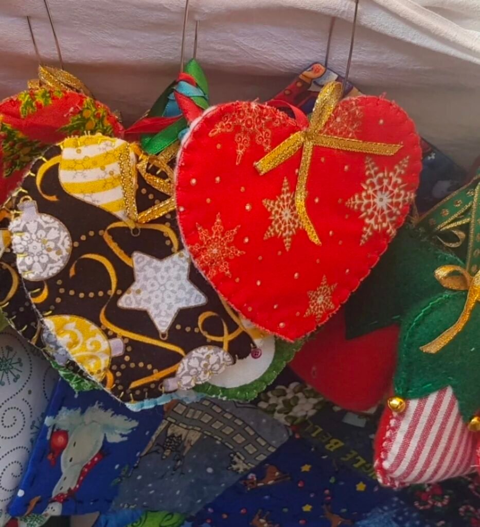 Corazones navideños